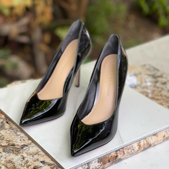 VERONICA BEARD Nathalia pointed toe black patent leather pumps size 7.5 - Picture 4 of 14